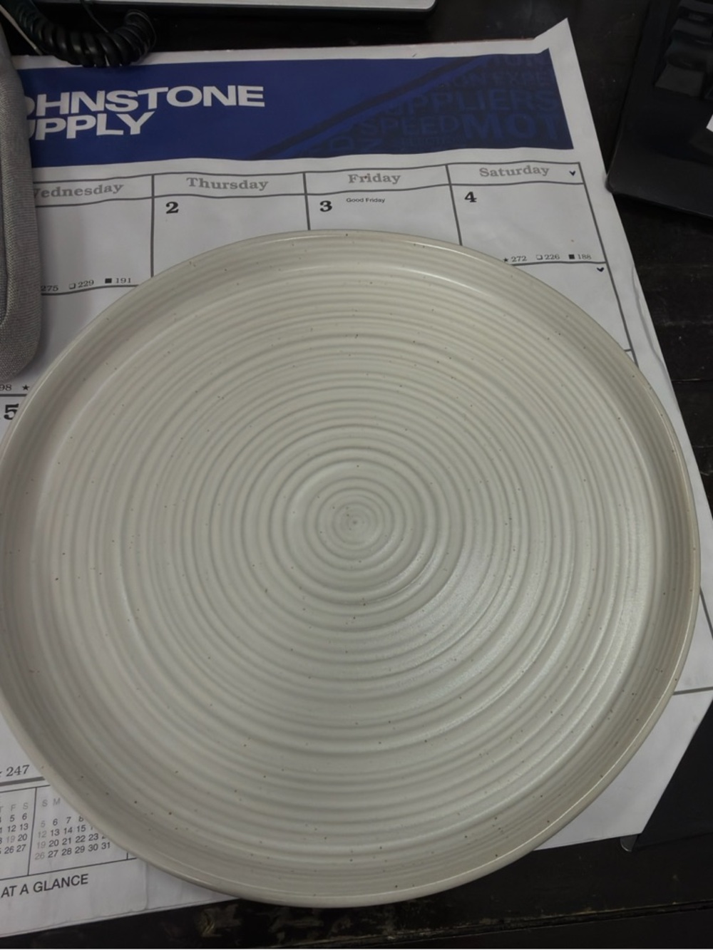 Threshold Cream Spiral Ceramic Plate 8
